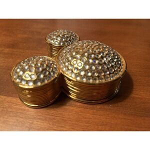 Rare Vintage  Disney Napier Trinket Box Mickey Head Logo w/Swarovski Crystals
